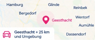 Originalkarte des Mockups mit Geesthacht und umliegenden Orten